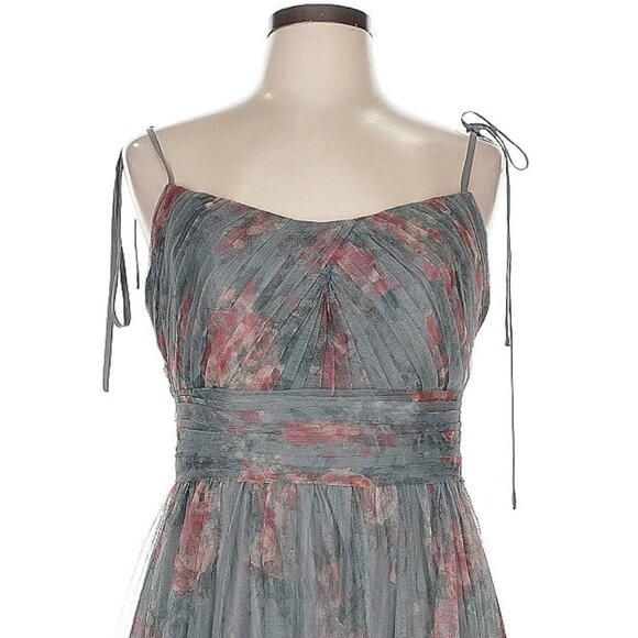 Marchesa Notte Floral Gauzy Dress - Picture 4 of 8